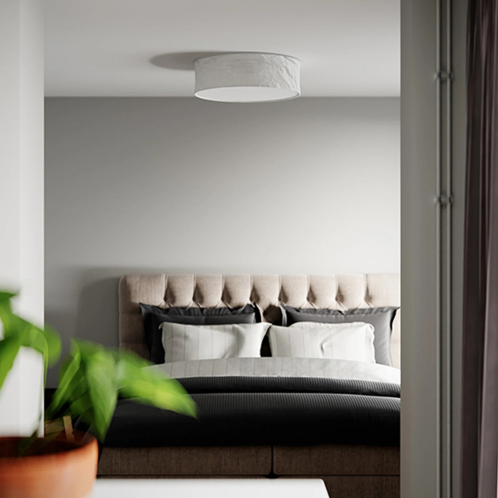 By Rydéns Vita plafondlamp wit, rond, Ø60 cm