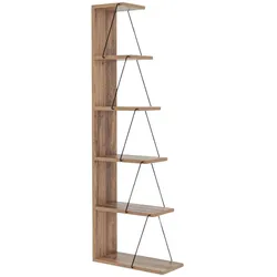 ECKREGAL 6 Regale Pin und Schwarz Dekor H150 cm - Tlos