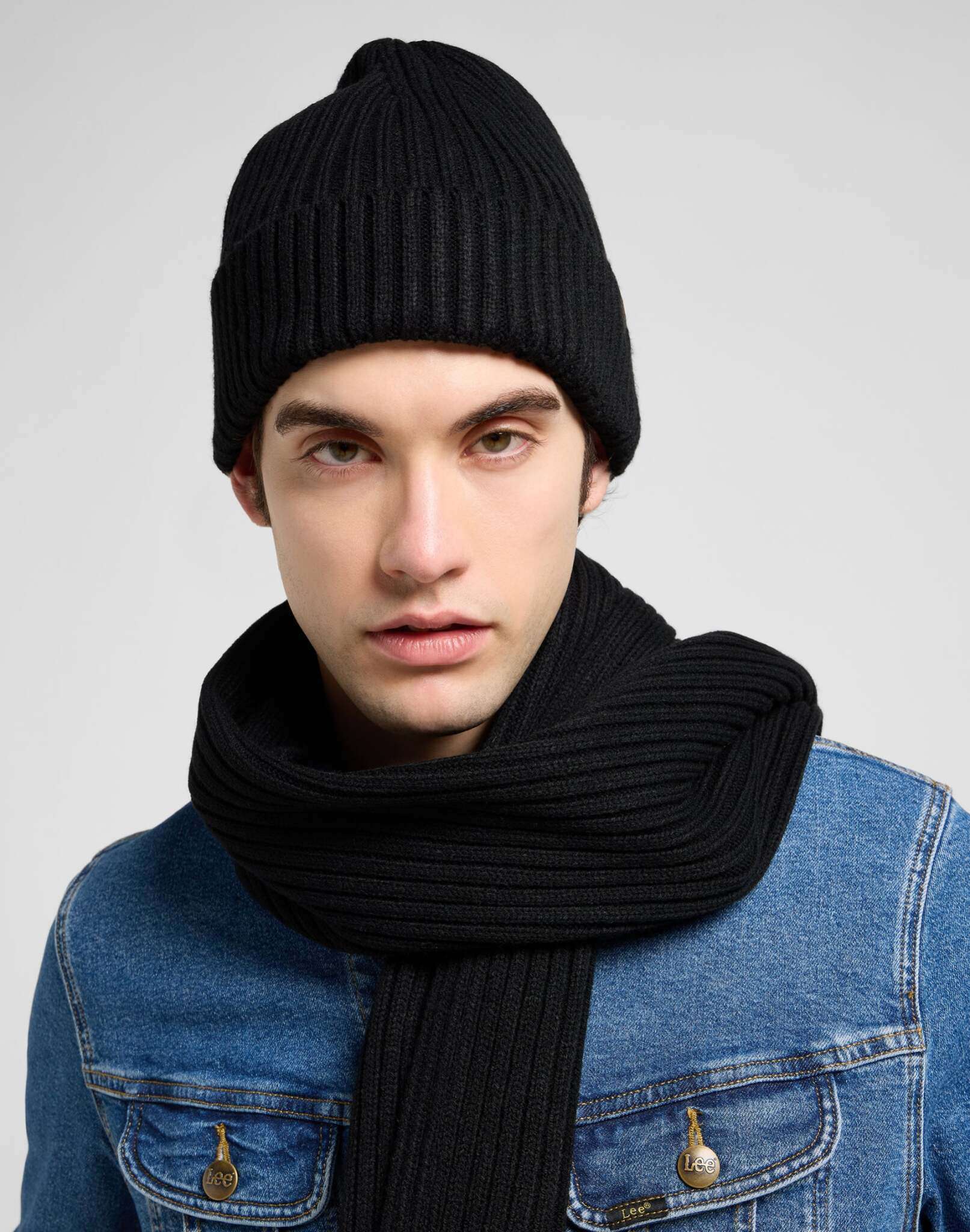 Schal LEE "Lee Schal Xmas Pack", Herren, schwarz, Obermaterial: 100% Polyacryl PAN., Modetücher Schal schwarz Einheitsgröße