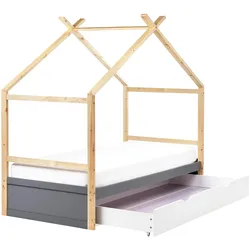 KINDERBETT 90x200 cm Grau Orgeval