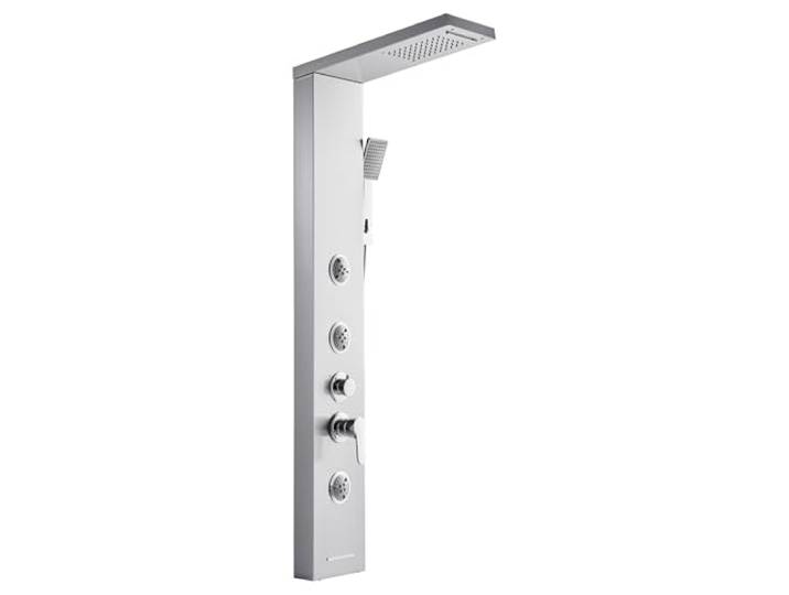 VEVOR Colonne de douche avec pommeau de douche effet pluie\, système de panneau de douchette mural en acier inox brossé\, robinet 5 fonctions\, avec 3 jets corporels\, douchette à main et bec de baignoire