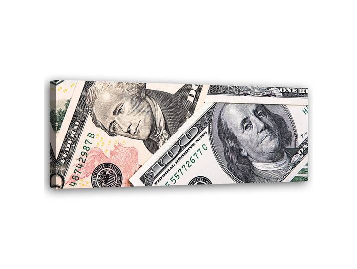 Feeby Wandbild grüne geldscheine, Grün, Pop-Art, Rechteckig, 90x30 cm, Bilder & Rahmen, Bilder, Leinwandbilder