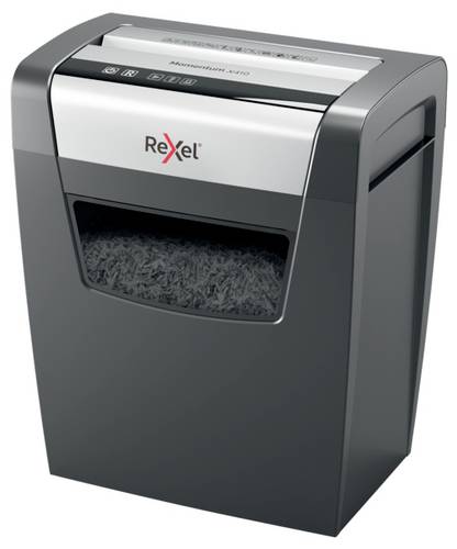 Rexel Momentum X410 Aktenvernichter 10 Blatt Mikroschnitt 4 x 28mm P-4 23l Vernichtet auch Heftklammern, Büroklammern