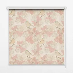 INNENROLLO - Fensterrollo - Rollo - 140x140 cm - Vögel zwischen den Blumen