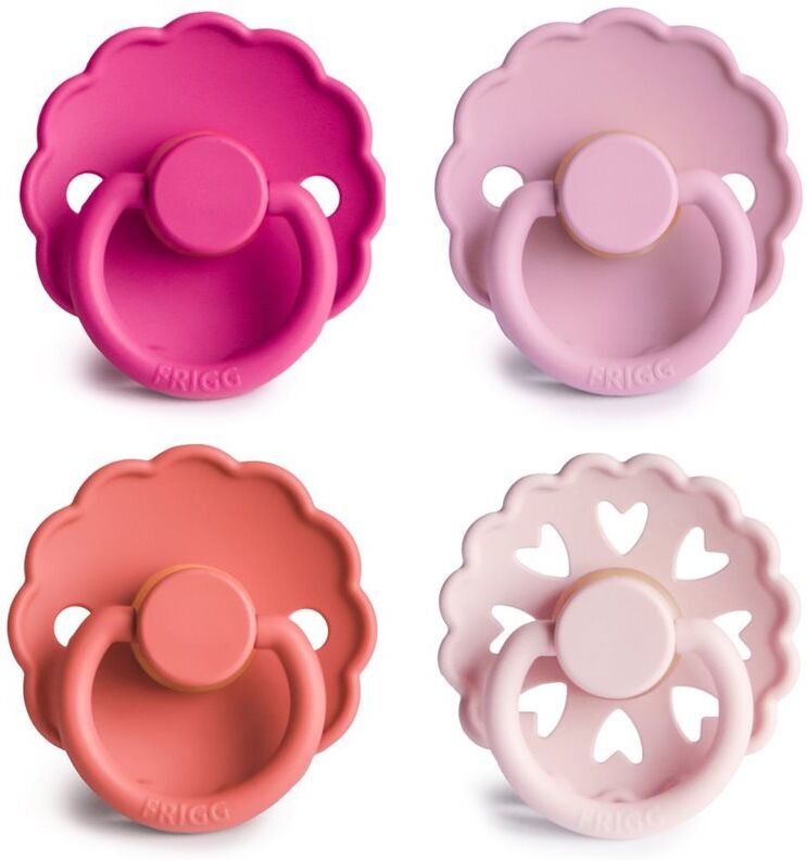 FRIGG Round Latex Rosy Romance tétine Size 1 4 pcs