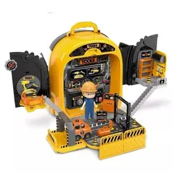 3-in-1 Bausatz und Werkstatt mit Figur