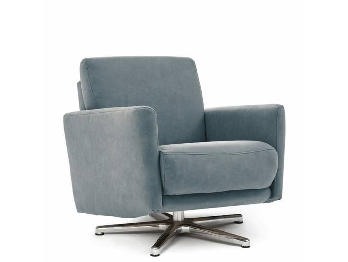 Calizza Interiors Lari Sessel - Microfaser Bulus 16 steel - ohne Zusatzausstattung Modern, Zeitlos
