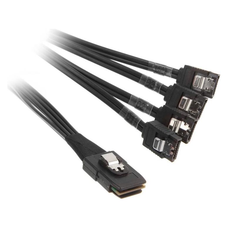 InLine SAS-Kabel (OCR), 1x Mini-SAS zu 4x SATA (75 cm, SAS) (27620A)