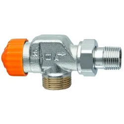 Heimeier Eclipse Thermostat-Ventilunterteil 3937-02.000 R 1/2xG 3/4 AG, Axial, Rotguss vernickelt
