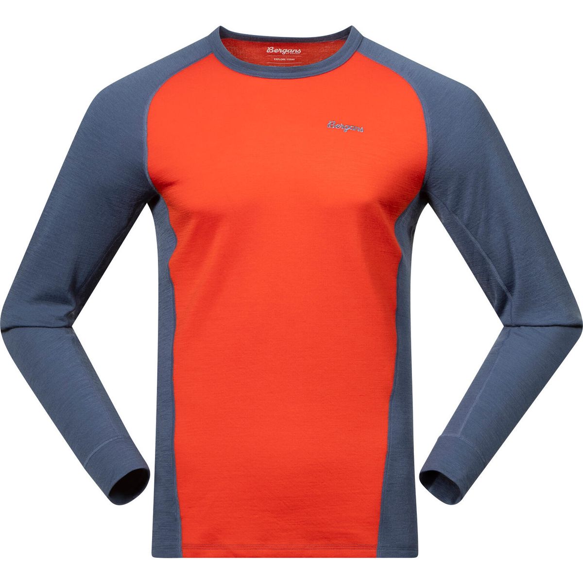 Bergans Inner:dual Merino Long Sleeve Men lava/granite blue (25650) S 252298-3426-25650-S