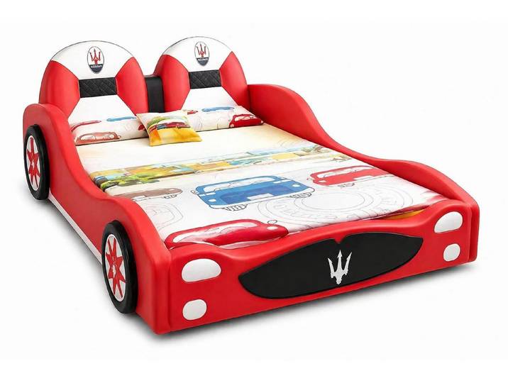 JVmoebel Autobett Rotes Kinderbett Auto Bett für Jungen LED Kinderbetten, Made in Europa