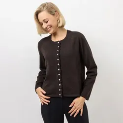 EVA LUTZ Cardigan Knopfleiste mit Rüschen figurumspielend