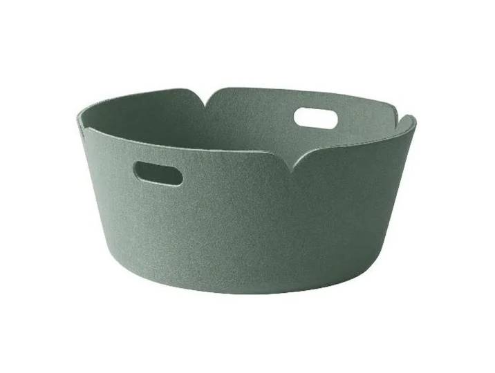 Muuto Panier de rangement Restore, rond dusty green (vert clair)