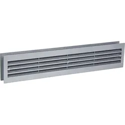 Kunststoff Lüftungsgitter Farbe Edelstahl Einbaumaß 434 x 90mm