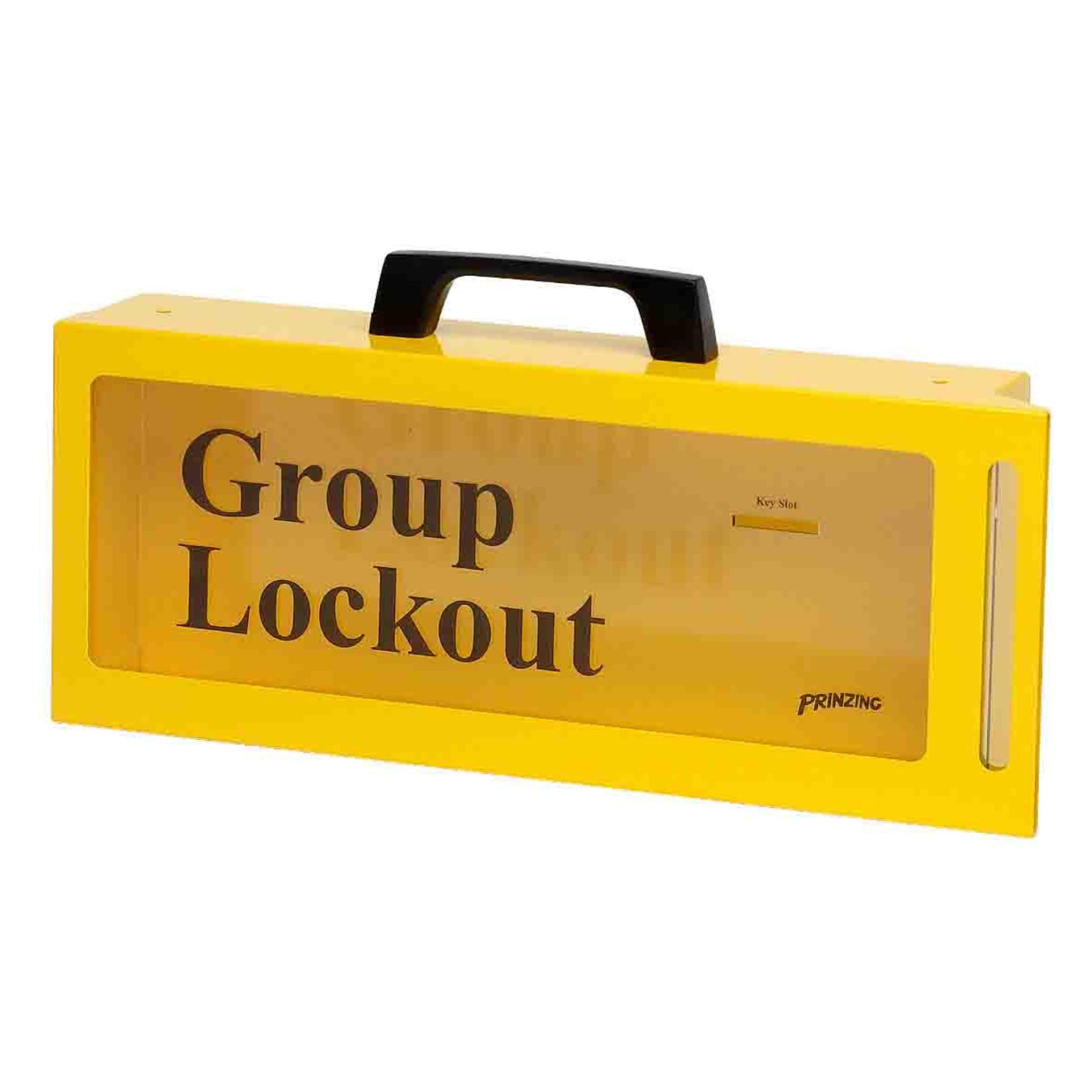 Brady Grosser Gruppenverschlusskasten (tragbar oder zur Wandmontage), Qualitätsstahlblech, Gelb, 15 (METAL 10 PADLOCK WALL LOCK BOX)
