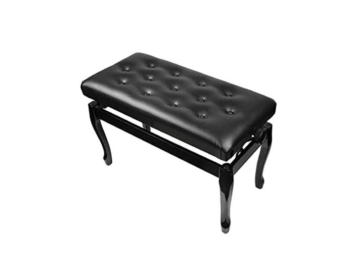 iumLeap Leder-Klavierbank, Duett-Keyboardhocker, hydraulische Hebebühne mit massiver Hartholzstruktur, 76 x 36 x 48-58 cm, Schwarz
