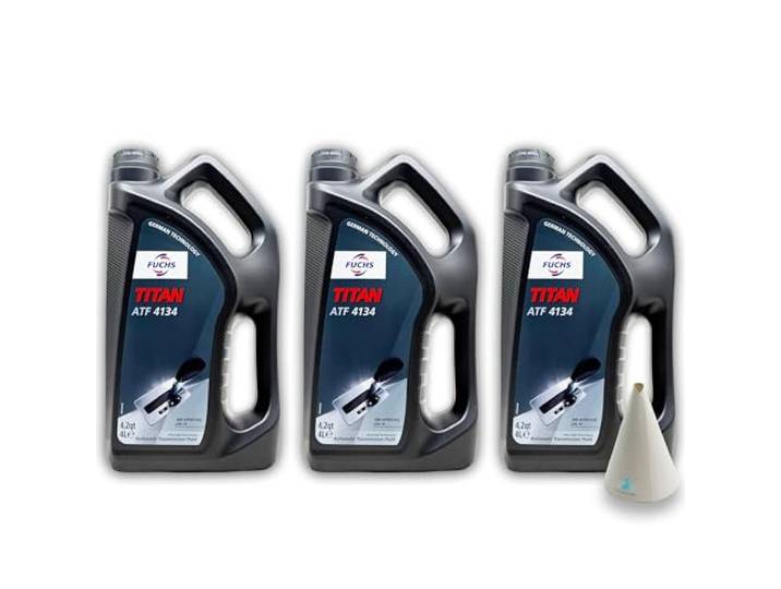 FUCHS TITAN ATF 4134 12 L MB 236.14 Automatikgetriebeöl Hochleistungs-ATF für Mercedes-Benz 7G-Tronic – optimale Schaltperformance - 12 Liter - mit Trichter