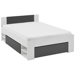 Bett Azurro 2-140 Weiß/Anhrazit
