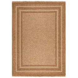 KADIMA DESIGN Flachgewebe Teppich Jute-Optik | Indoor Outdoor | Schmutzabweisend & Waschbar | 120x170cm