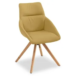 MAISON Stuhl Ontario Leder Gelb Mustard