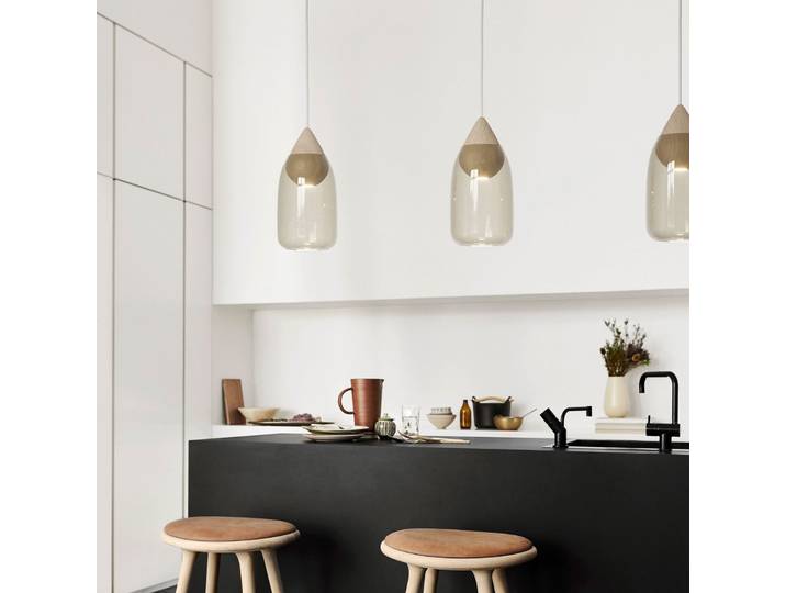 Liuku Pendelleuchte Drop Smoked - Mater Liuku Drop - Schlafzimmer - Design - Holz - Einflammig