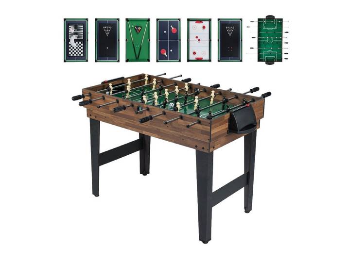COSTWAY Spieltisch, 10-in-1 Kickertisch, Airhockeytisch, ab 8 Jahren