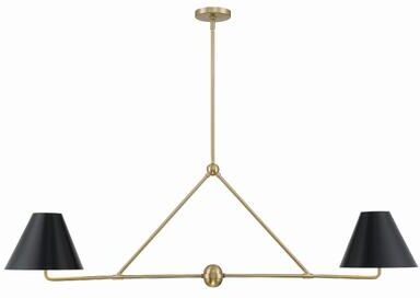 Crystorama "Xavier 4 Light Vibrant Gold Chandelier - 54""W x 17""H x 10""D"