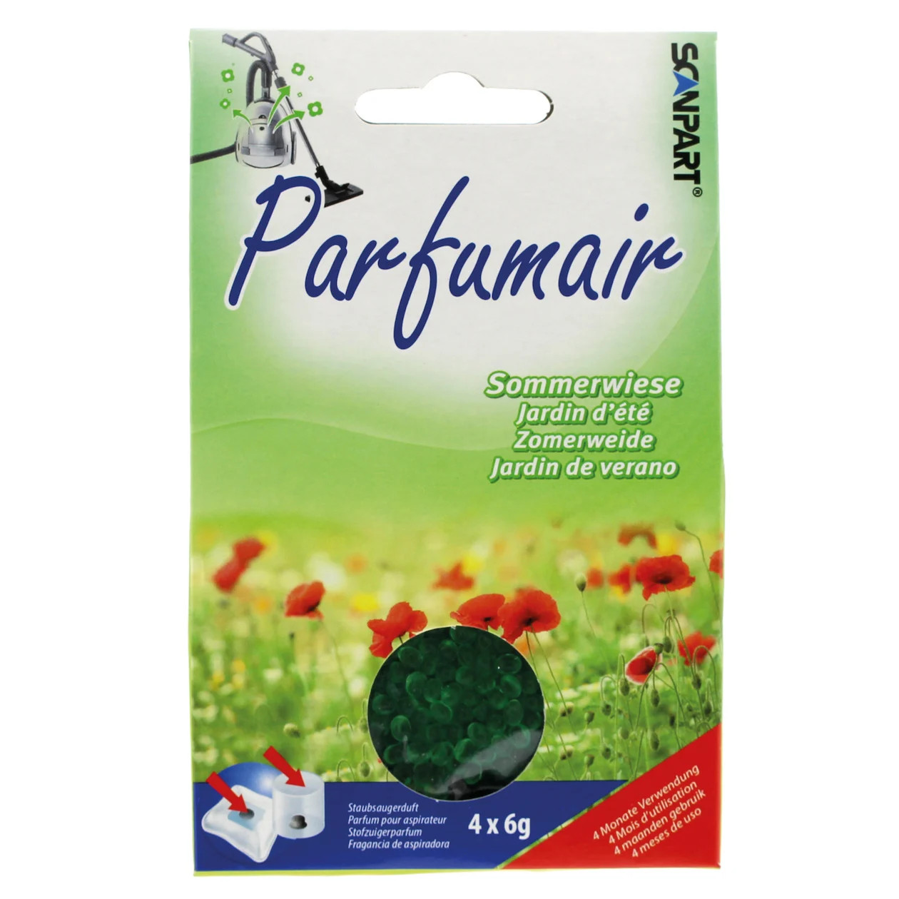 Scanpart Parfumair geurparels zomerweide 4x6g Groen - Stofzuiger accessoire