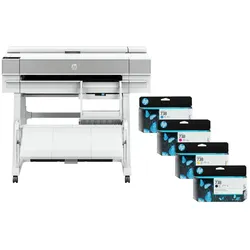 HP DesignJet T950 Tintenstrahl-Großformatdrucker Plotter inklusive zusätzlichem HP Tintenset 738
