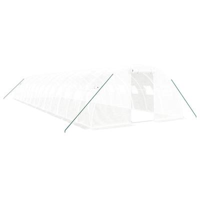 Helloshop26 - Gewächshaus Zelt Unterstand Pflanzen Blumen Gemüse mit Stahlrahmen 56 m² 14 x 4 x 2 m weiß 02_0044607