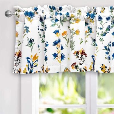 DriftAway Sylvia Floral Botanical Herbs Watercolor Printed Pattern Lined Blackout Window Curtain Valance