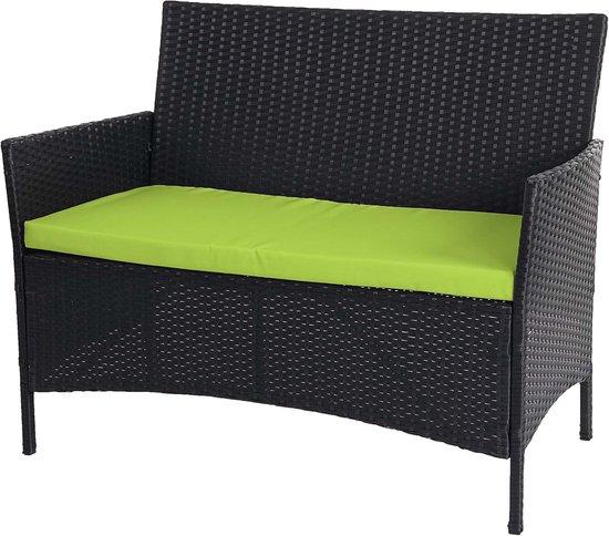Famanu Gartenbank aus Polyrotan mit Stahlrahmen - Sitzbank für Außenbereich, 60 x 106 x 83 cm