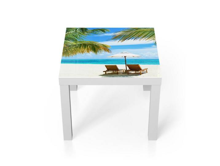 DEQORI Couchtisch 'Tropisches Paradies', Glas Beistelltisch Glastisch modern