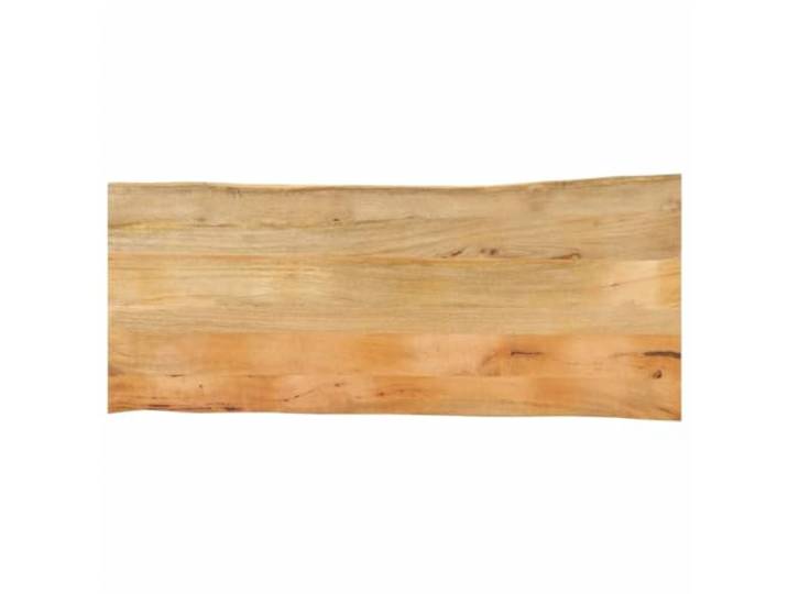 hliofuir Tischplatte mit Baumkante 140x60x2,5 cm Massivholz Mango Rustikale Holzplatte fürs Esszimmer oder Büro, natürliche Unikate zur stilvollen Renovierung vorhandener Tischgestelle.