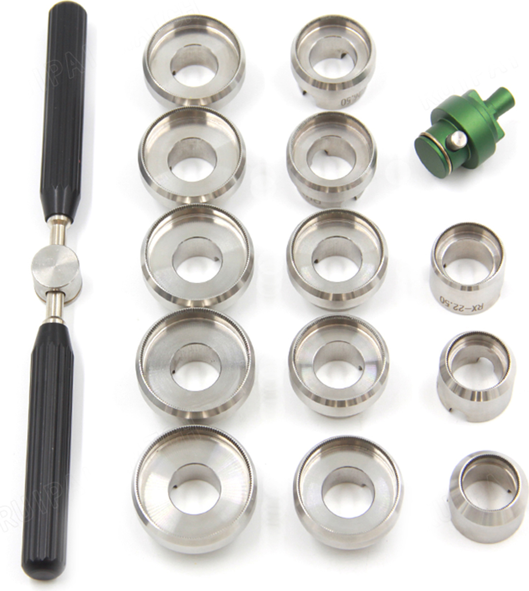 SELVA Gehäuseöffner für RX, mit 13 Einsätzen, 18,5 bis 36,5 mm, in praktischem Etui, Uhrmacherwerkzeug