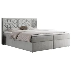 BOXBETT LEILA 180/200 Hellgrau Struktur - H3