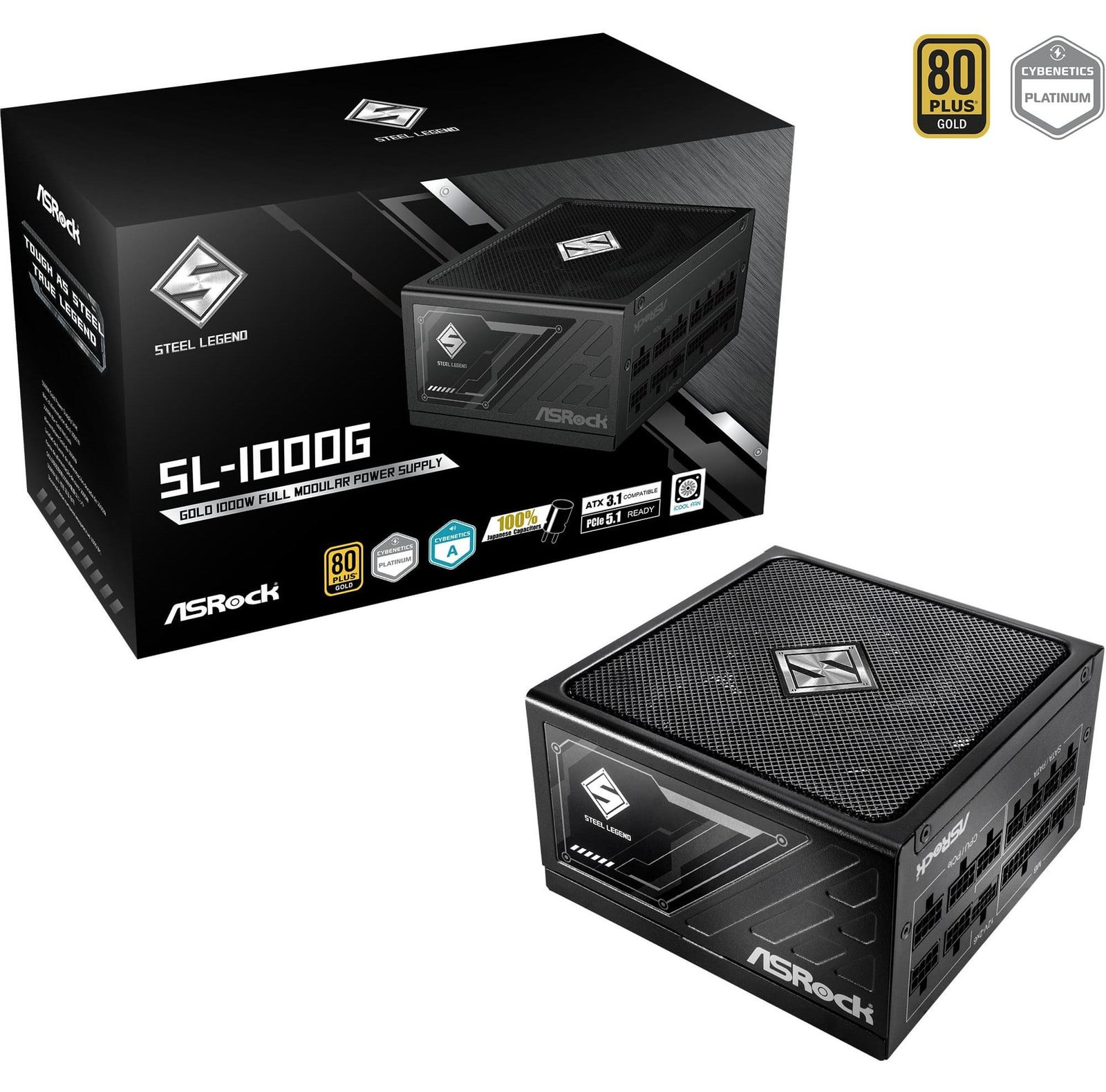 ASRock Steel Legend 1000W 80 Plus Gold Voeding