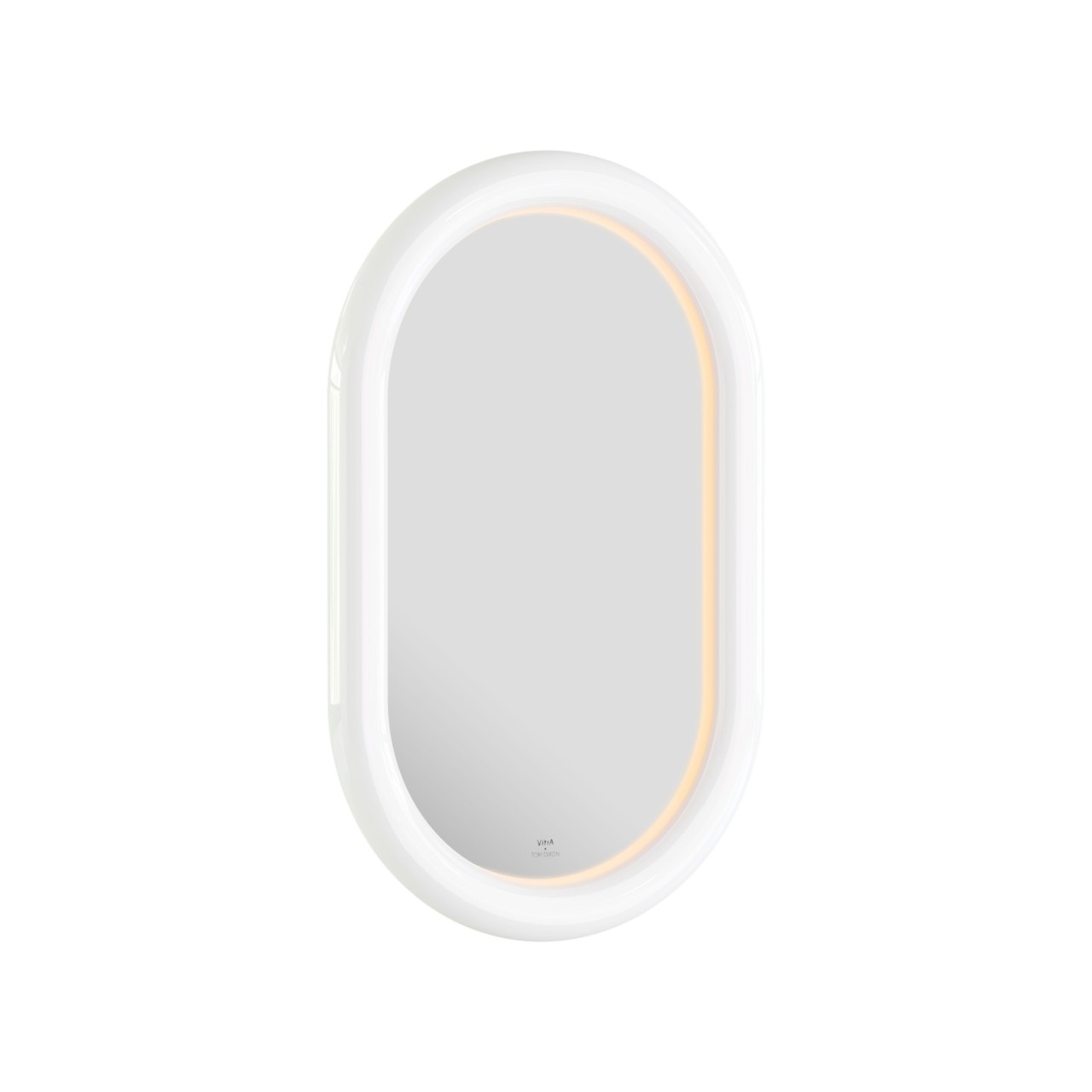 VitrA Liquid Wandspiegel mit LED-Beleuchtung oval-länglich 50 x 80 cm Weiß Hochglanz,66743 66743