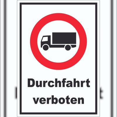 HB-Druck Durchfahrt verboten LKW Symbol Aufkleber A0 (841x1189mm)