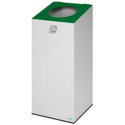 PROREGAL Robuster & modularer Wertstoffsammler | 100 Liter, HxBxT 89x38x38cm | Verzinkter Stahl | Lichtgrau/Smaragdgrün | Mülleimer Abfalleimer