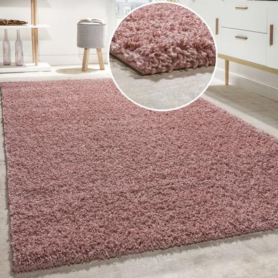 Teppich PACO HOME "Twister 500", pink, B:70cm H:44mm L:250cm, Kunstfaser, Teppiche, Teppich, Uni Hochflor Shaggy mit hoher Fadendichte
