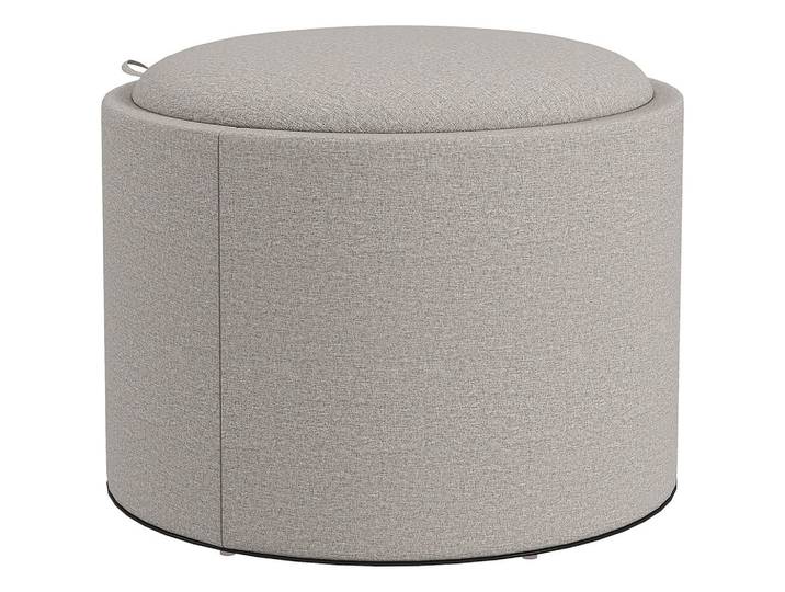 Homcom Sitzhocker mit Stauraum, Runder Hocker mit Klappdeckel Polsterhocker Hellgrau, 56x42x56 cm, Wohnzimmer, Sessel, Hocker & Hockerbänke, Sitzhocker