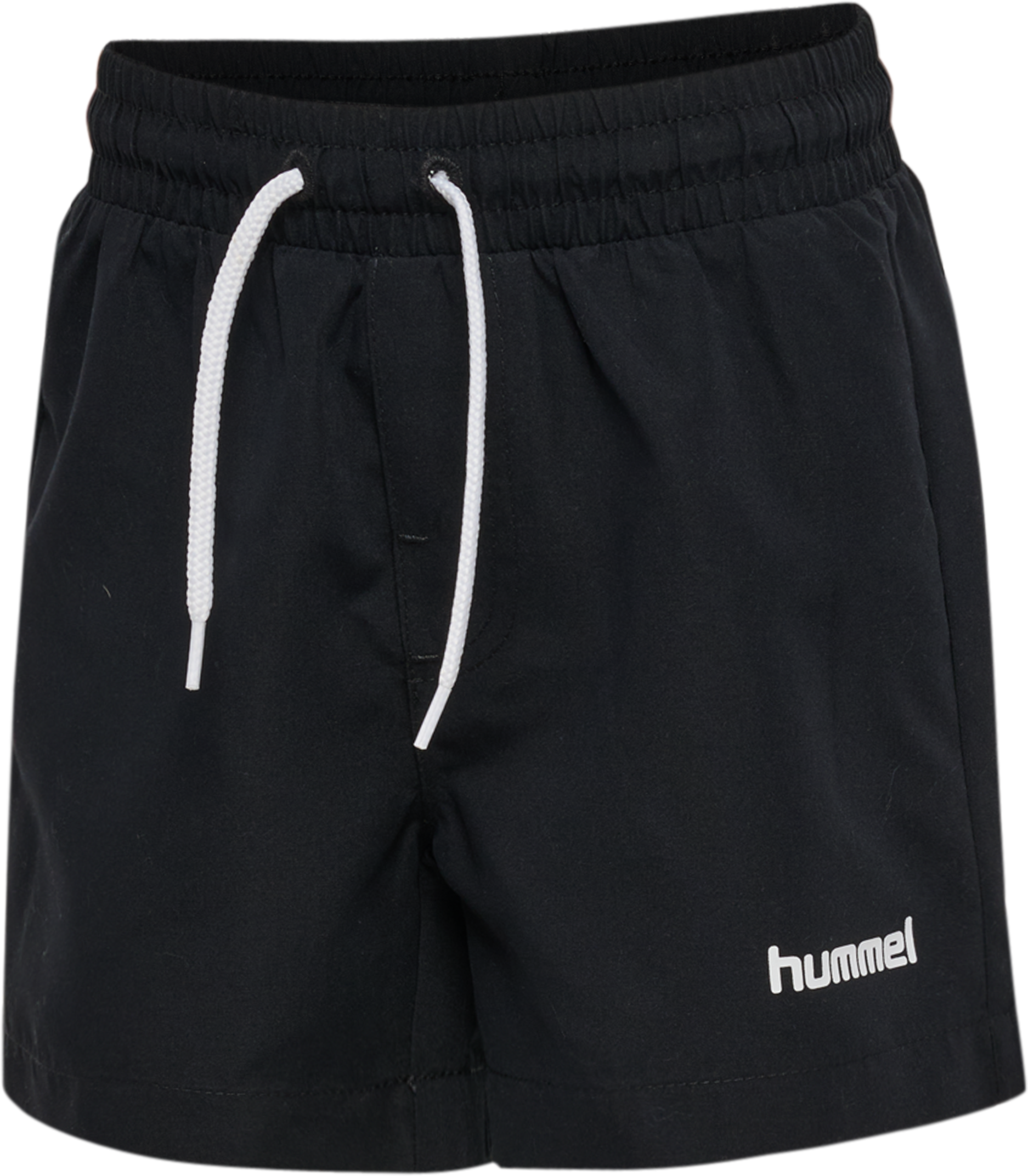Badeshorts HUMMEL "hmlJR REG BOARD SHORTS", Kinder, Gr. 128, N-Gr, schwarz, Web, Obermaterial: 100% Polyester, Badehosen Badeshorts, schnell trocknendes Material, aus Polyester, mit Webart