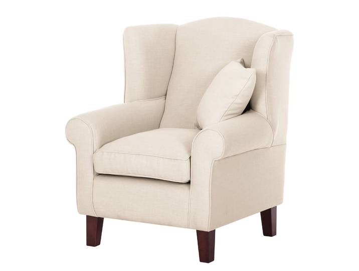 Ohrensessel Beige/Beige Webstoff Tuala ohne Hocker 78 x 95 x 78cm