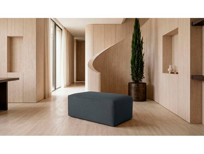 Polsterhocker GOODPRODUCT Clayton Breite 96 cm , grau, B:96cm H:41cm T:60cm, 100% Polyester, Hocker, Polsterhocker, in einem trendigen Cord-Bezug
