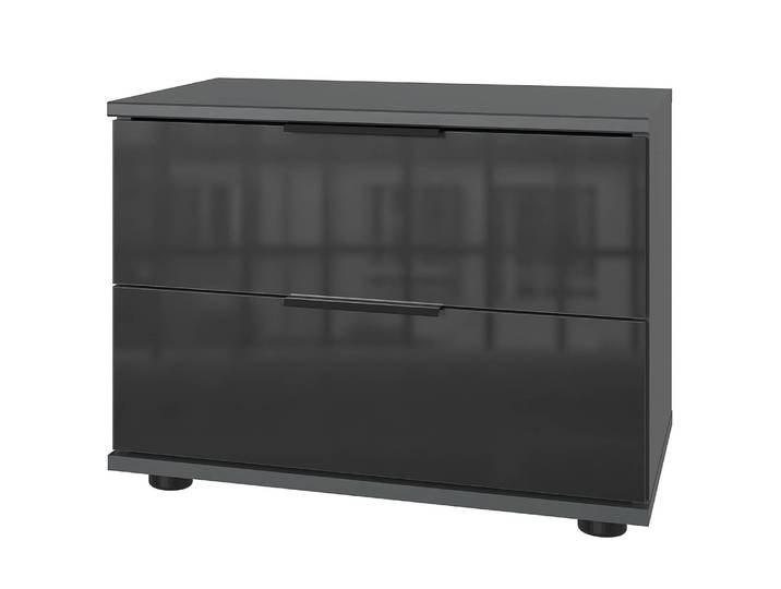 Nachtkommode 40cm 1er Set Schwarz/Graphit