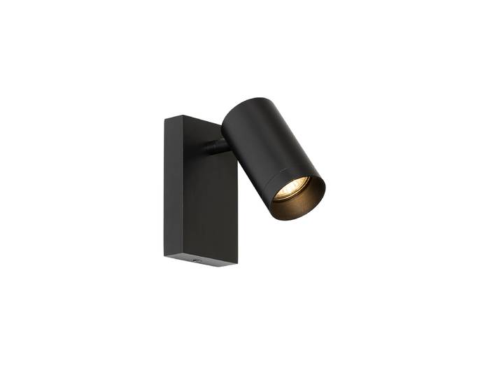 Applique murale intelligente noire réglable avec interrupteur et