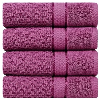 Ample Decor Highly Absorbent Cotton Bath Towel Popcorn Textured 30 X 54 Inch - 4 Pcs