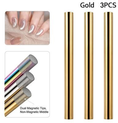 Uplifted Finds Cat Eye Nail Magnetic Stick For UV Gel Polish Effects gold 3 Pcs