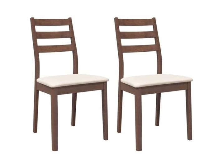 NLQMSU Esszimmerstühle mit Kissen, 2 Stück, Braun, Massivholz Massives Gummibaumholz, inklusive Kissen, ergonomisches Design, bequeme Rückenlehnen, Esszimmer, Wohnzimmer